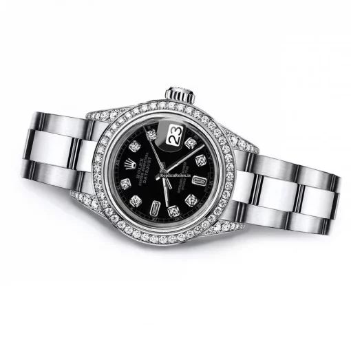 Exquisite Clone Rolex Oyster Perpetual Lady Date 69160 Automatic Movement 26mm Steel Case Womens Watch - Image 3