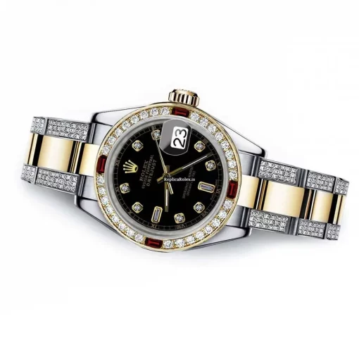 Cool Imitation Rolex Lady-datejust 68273 Automatic Movement 31mm Gold/steel Case Womens Watch - Image 2