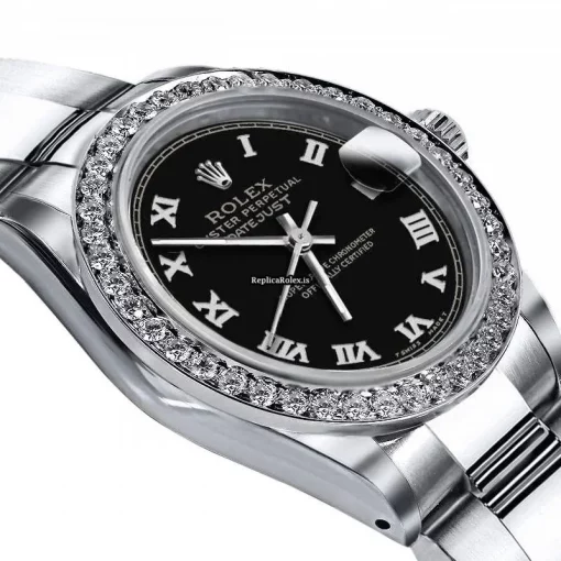 Excellent Replica Rolex Oyster Perpetual Lady Date 69160 Automatic Movement 26mm Steel Case Womens Watch - Image 2