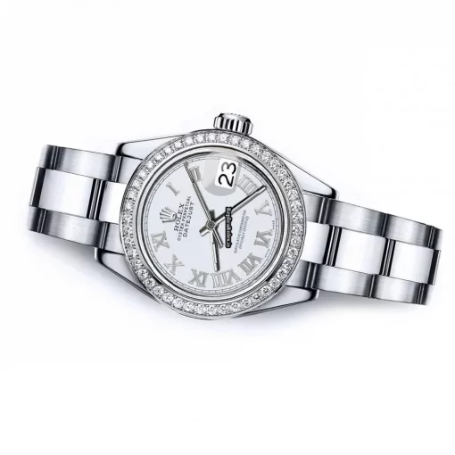 Cheap Replica Rolex Oyster Perpetual Lady Date 69160 Automatic Movement 26mm Steel Case Womens Watch - Image 3