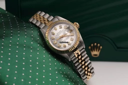 Excellent Replica Rolex Lady-datejust 69173 Automatic Movement 26mm Gold/steel Case Womens Watch - Image 4