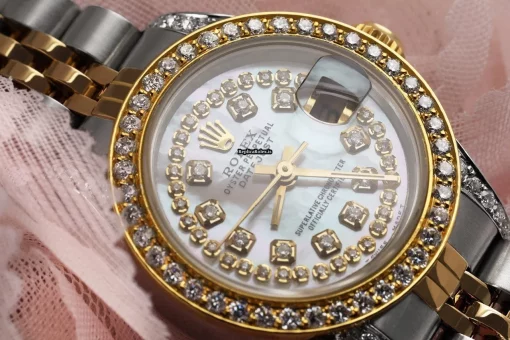 Luxury Imitation Rolex Lady-datejust 69173 Automatic Movement 26mm Gold/steel Case Womens Watch - Image 2