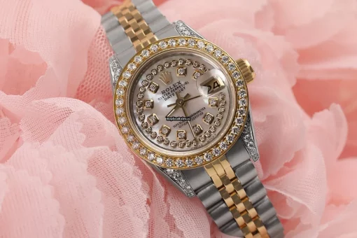 Luxury Imitation Rolex Lady-datejust 69173 Automatic Movement 26mm Gold/steel Case Womens Watch - Image 4