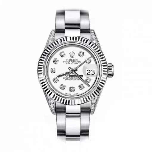 Pleasing Replica Rolex Oyster Perpetual Lady Date 69160 Automatic Movement 26mm Steel Case Womens Watch