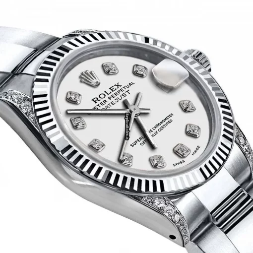 Pleasing Replica Rolex Oyster Perpetual Lady Date 69160 Automatic Movement 26mm Steel Case Womens Watch - Image 2
