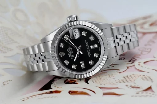 Ideal Replica Rolex Oyster Perpetual Lady Date 69160 Automatic Movement 26mm Steel Case Womens Watch - Image 4