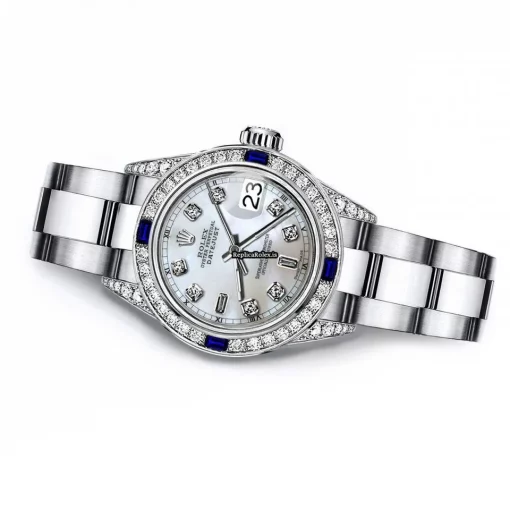 Amazing Replica Rolex Oyster Perpetual Lady Date 69160 Automatic Movement 26mm Steel Case Womens Watch - Image 2