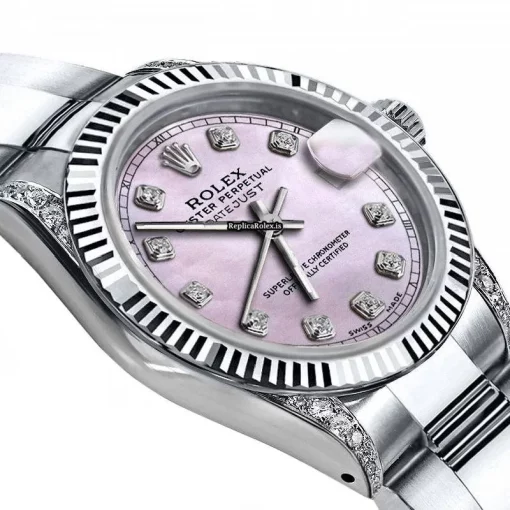 Defect Copy Rolex Oyster Perpetual Lady Date 69160 Automatic Movement 26mm Steel Case Womens Watch - Image 2