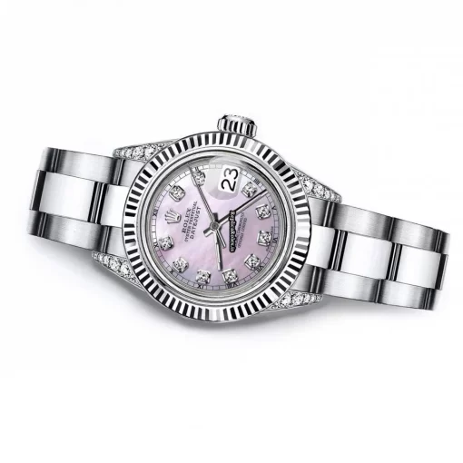 Defect Copy Rolex Oyster Perpetual Lady Date 69160 Automatic Movement 26mm Steel Case Womens Watch - Image 3