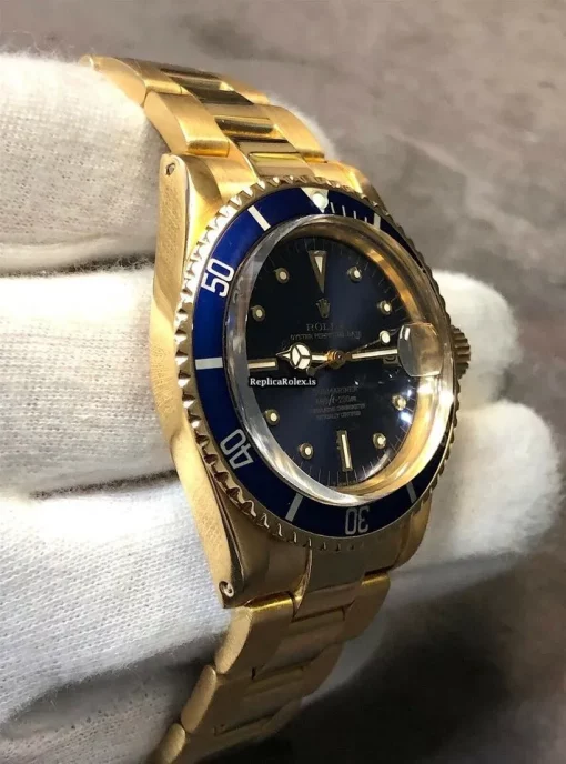 Top Replica Rolex Submariner Date 1680 Automatic Movement 40mm Yellow Gold Case Mens/unisex Watch - Image 5