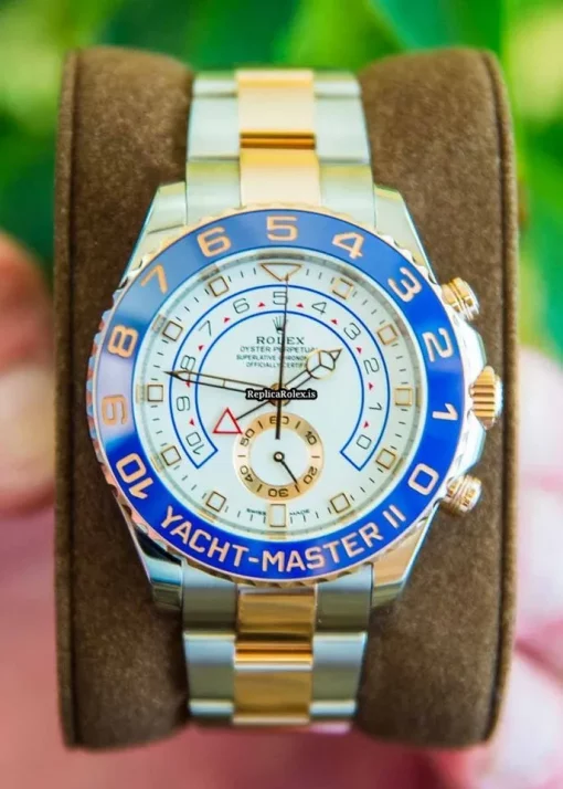 Reliable Replica Rolex Yacht-master II 116681-0002 Caliber 4161 Automatic Movement 44mm Gold/steel Case Mens/unisex Watch - Image 9