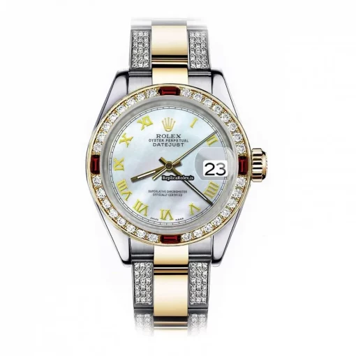 1:1 Clone Rolex Lady-datejust 68273 Automatic Movement 31mm Gold/steel Case Womens Watch
