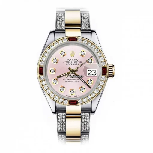 Affordable Clone Rolex Lady-datejust 69173 Automatic Movement 26mm Gold/steel Case Womens Watch