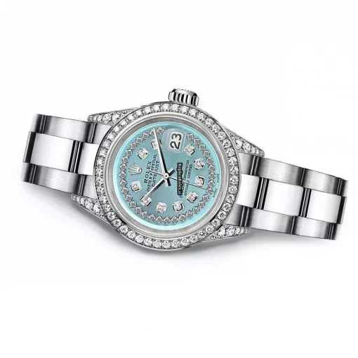 Good Replica Rolex Oyster Perpetual Lady Date 69160 Automatic Movement 26mm Steel Case Womens Watch - Image 3