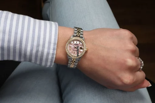 Awesome Knockoff Rolex Lady-datejust 69173 Automatic Movement 26mm Gold/steel Case Womens Watch - Image 7
