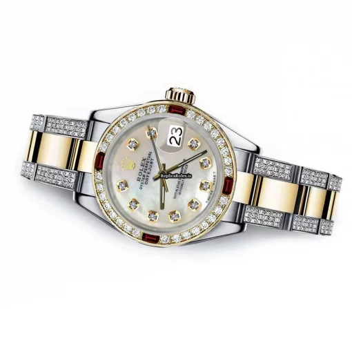 Remarkable Replica Rolex Lady-datejust 69173 Automatic Movement 26mm Gold/steel Case Womens Watch - Image 2
