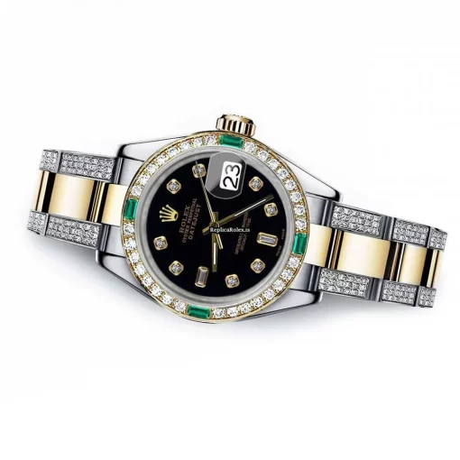 Defect Knockoff Rolex Lady-datejust 69173 Automatic Movement 26mm Gold/steel Case Womens Watch - Image 2