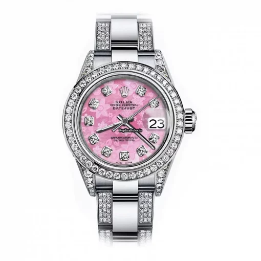 Wonderful Imitation Rolex Oyster Perpetual Lady Date 69160 Automatic Movement 26mm Steel Case Womens Watch