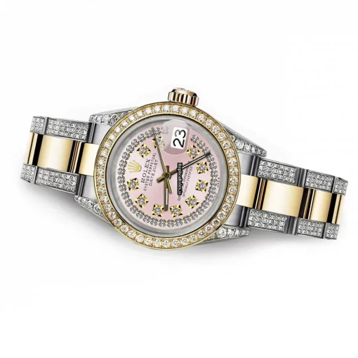 Wonderful Replica Rolex Lady-datejust 69173 Automatic Movement 26mm Gold/steel Case Womens Watch - Image 4