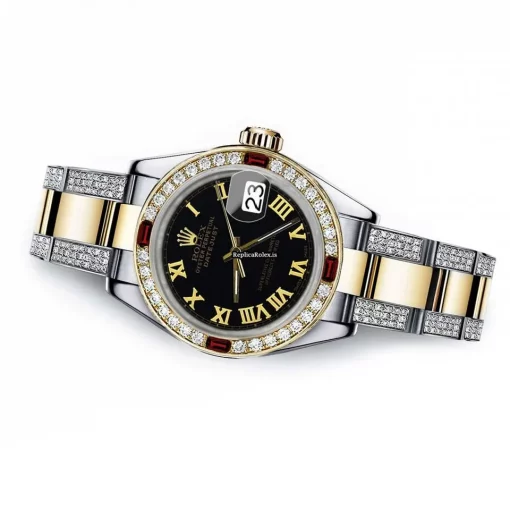 Design Fake Rolex Lady-datejust 68273 Automatic Movement 31mm Gold/steel Case Womens Watch - Image 2