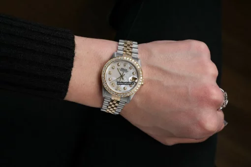 Defect Fake Rolex Lady-datejust 68274 Automatic Movement 31mm Gold/steel Case Womens Watch - Image 6