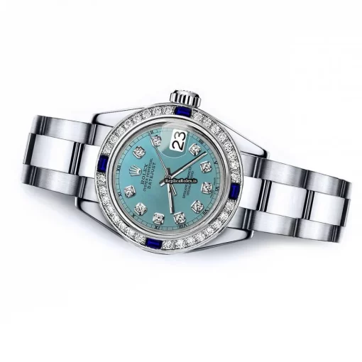 Epic Fake Rolex Oyster Perpetual Lady Date 69160 Automatic Movement 26mm Steel Case Womens Watch - Image 2