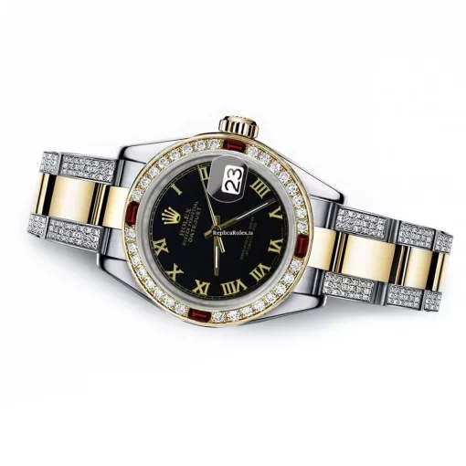 Amazing Fake Rolex Lady-datejust 68273 Automatic Movement 31mm Gold/steel Case Womens Watch - Image 2