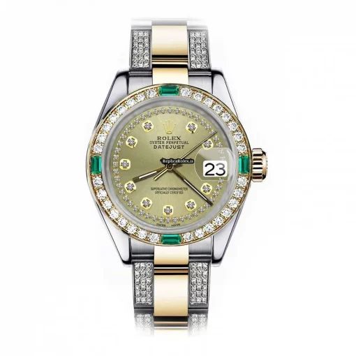 Pleasing Replica Rolex Lady-datejust 69173 Automatic Movement 26mm Gold/steel Case Womens Watch