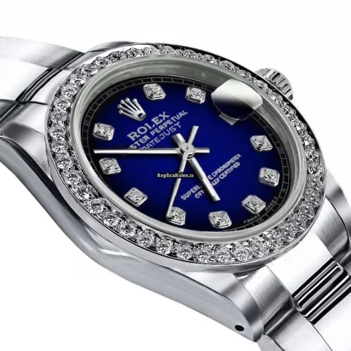 Fabulous Replica Rolex Oyster Perpetual Lady Date 69160 Automatic Movement 26mm Steel Case Womens Watch - Image 2