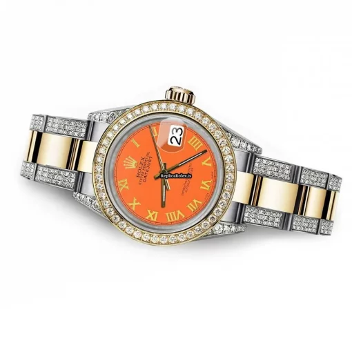 Good Replica Rolex Datejust 68173 Automatic Movement 31mm Gold/steel Case Womens Watch - Image 4