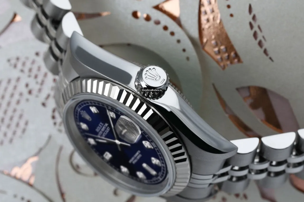 Cheap Replica Rolex Oyster Perpetual Lady Date 69160 Automatic Movement 26mm Steel Case Womens Watch - Image 3