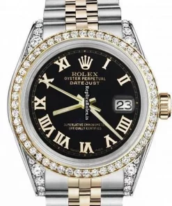 Design Knockoff Rolex Lady-datejust 69173 Automatic Movement 26mm Gold/steel Case Womens Watch