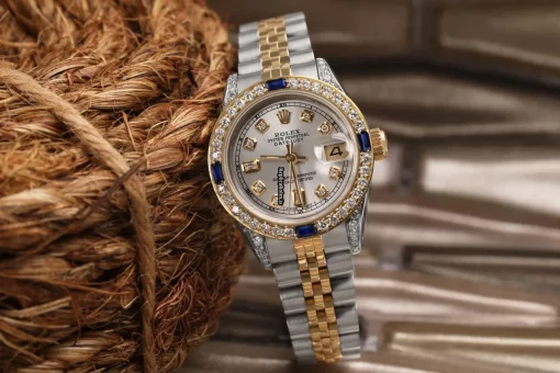 Suitable Imitation Rolex Lady-datejust 69173 Automatic Movement 26mm Gold/steel Case Womens Watch - Image 4