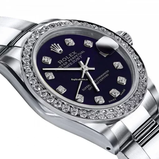 Affordable Fakes Rolex Oyster Perpetual Lady Date 69160 Automatic Movement 26mm Steel Case Womens Watch - Image 2