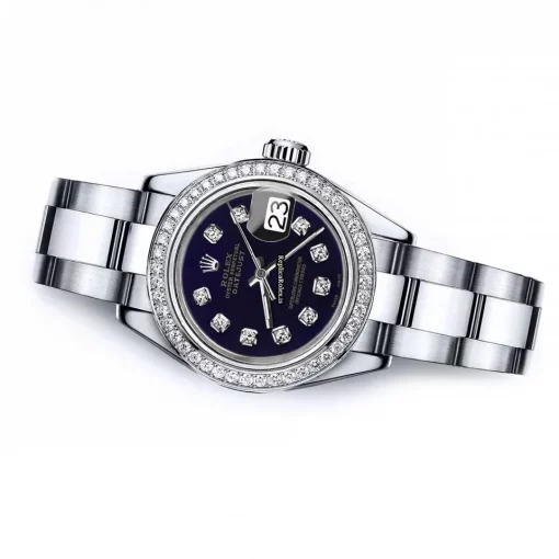 Affordable Fakes Rolex Oyster Perpetual Lady Date 69160 Automatic Movement 26mm Steel Case Womens Watch - Image 3