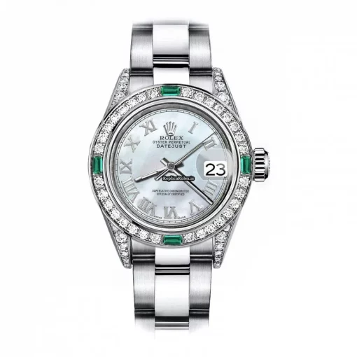 Luxury Clone Rolex Oyster Perpetual Lady Date 69160 Automatic Movement 26mm Steel Case Womens Watch