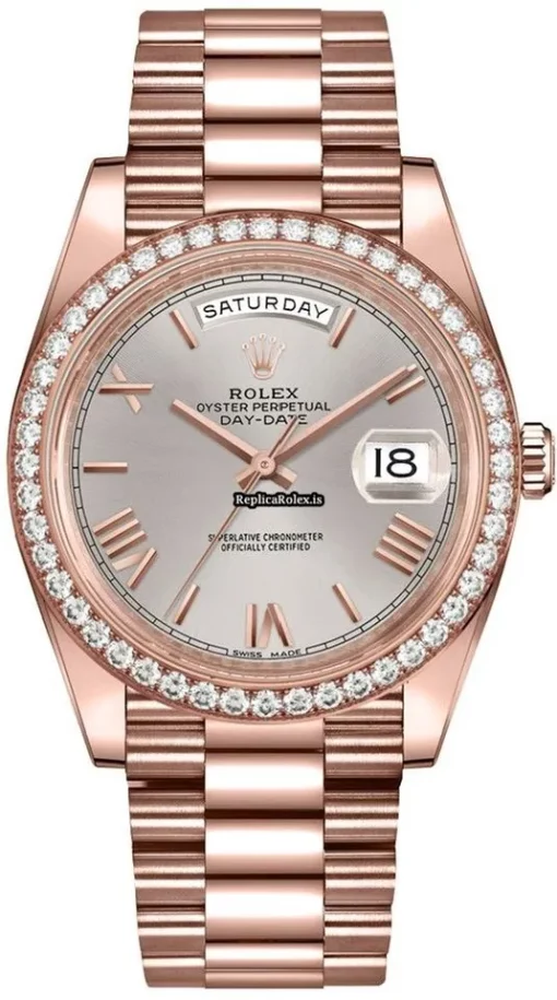 Appealing Copy Rolex Day-date 40 228345rbr Automatic Movement Rose Gold Case Mens/unisex Watch - Image 2