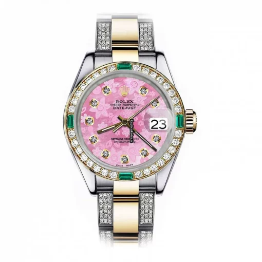 Design Fake Rolex Lady-datejust 68273 Automatic Movement 31mm Gold/steel Case Womens Watch