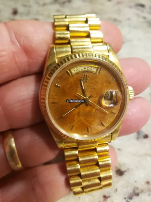 Perfect Fake Rolex Day-date 36 18038 Caliber 3055 Automatic Movement 36mm Yellow Gold Case Mens/unisex Watch - Image 2
