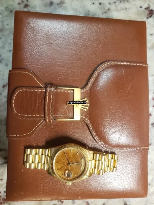 Perfect Fake Rolex Day-date 36 18038 Caliber 3055 Automatic Movement 36mm Yellow Gold Case Mens/unisex Watch - Image 3