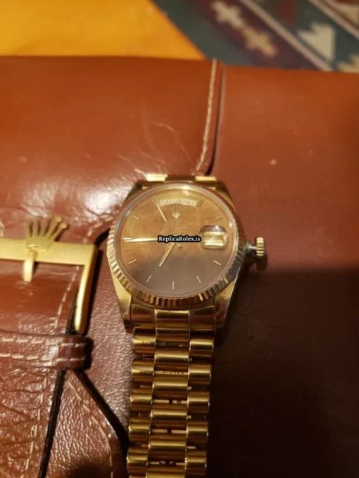 Perfect Fake Rolex Day-date 36 18038 Caliber 3055 Automatic Movement 36mm Yellow Gold Case Mens/unisex Watch - Image 9