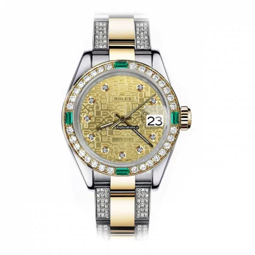 Attractive Fake Rolex Lady-datejust 68273 Automatic Movement 31mm Gold/steel Case Womens Watch