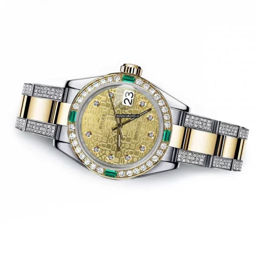 Attractive Fake Rolex Lady-datejust 68273 Automatic Movement 31mm Gold/steel Case Womens Watch - Image 2