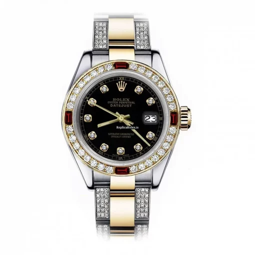 Wonderful Fake Rolex Lady-datejust 69173 Automatic Movement 26mm Gold/steel Case Womens Watch