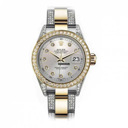 Good Fake Rolex Lady-datejust 69173 Automatic Movement 26mm Gold/steel Case Womens Watch