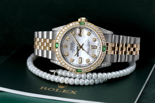Amazing Fake Rolex Lady-datejust 68273 Automatic Movement 31mm Gold/steel Case Womens Watch - Image 4