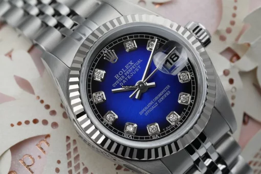 Distinctive Replica Rolex Oyster Perpetual Lady Date 69160 Automatic Movement 26mm Steel Case Womens Watch - Image 2