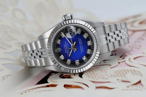 Distinctive Replica Rolex Oyster Perpetual Lady Date 69160 Automatic Movement 26mm Steel Case Womens Watch - Image 4