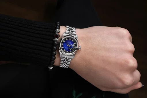 Distinctive Replica Rolex Oyster Perpetual Lady Date 69160 Automatic Movement 26mm Steel Case Womens Watch - Image 7