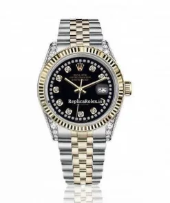 Suitable Copy Rolex Lady-datejust 68274 Automatic Movement 31mm Gold/steel Case Womens Watch
